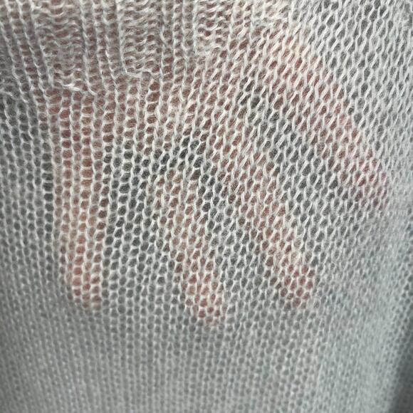 Eileen Fisher Mohair Wool Chain Knit Sweater Womens M Gray Boat Neck NWOT - Picture 3 of 7